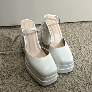 Princess Polly white heels